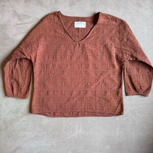 REI Co-Op Farland 3/4-Sleeve Top Women’s Size M Orange 100% Corton